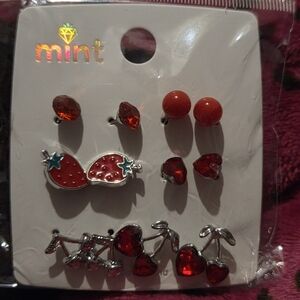 Mint Cherry Red Kids Earring Collection